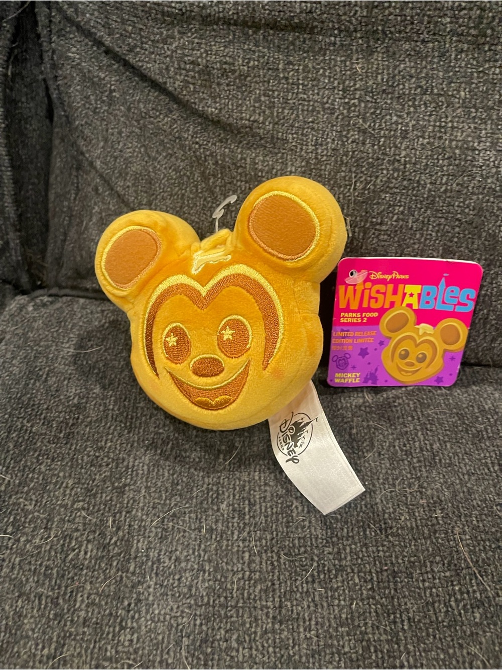 Disney parks Mickey Waffle Wishables Plush Keychain